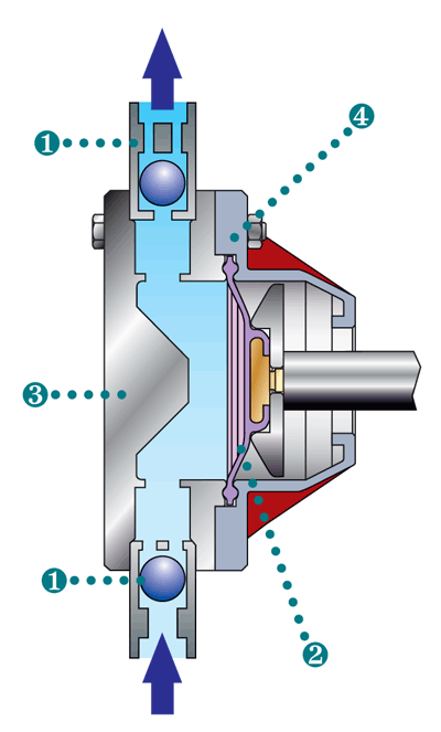 Комплектуючі головки мембраною насоса-дозатора